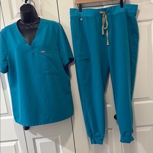 Figs Teal Scrub Set size XL